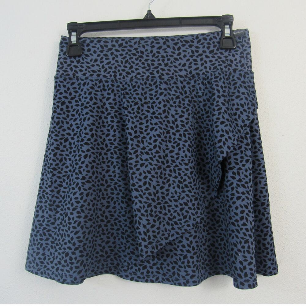 Eddie Bauer XS Animal Print Blue and Black Faux Wrap Mini Skirt